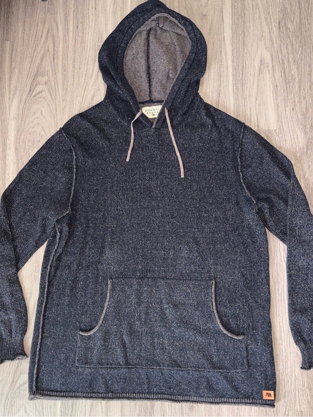 The Normal Brand Men's Blue Knit 100% Cotton Pullover Hoodie XL